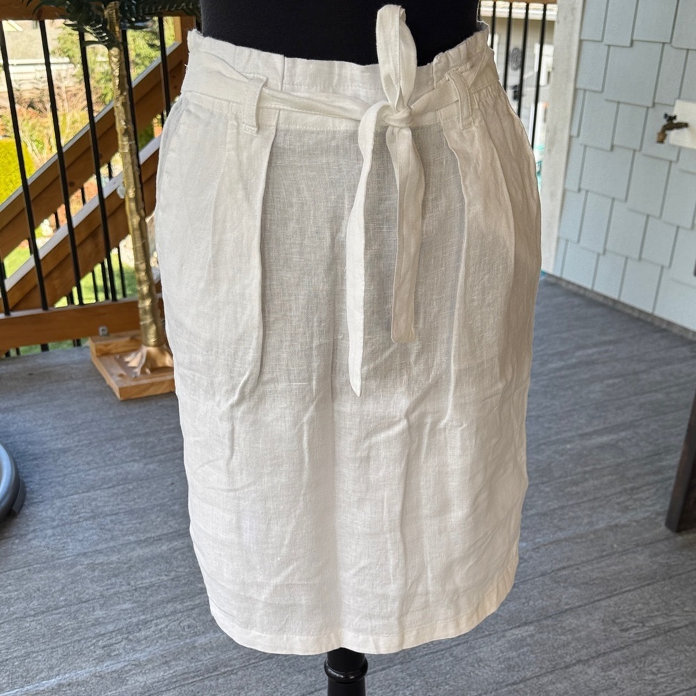 Ellen Tracy | Pleated Linen Skirt